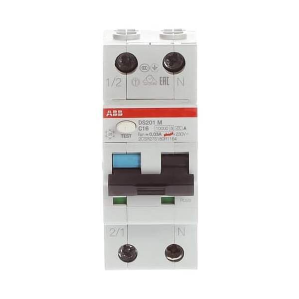 ABB FI/LS-Schalter DS201 M C16 A30 10kA 1P+N