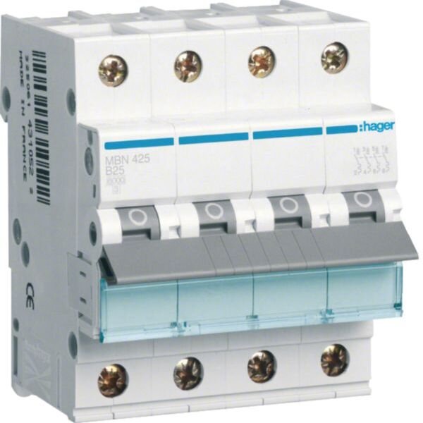 Hager Leitungsschutzschalter MBN425 4polig B25A 6kA