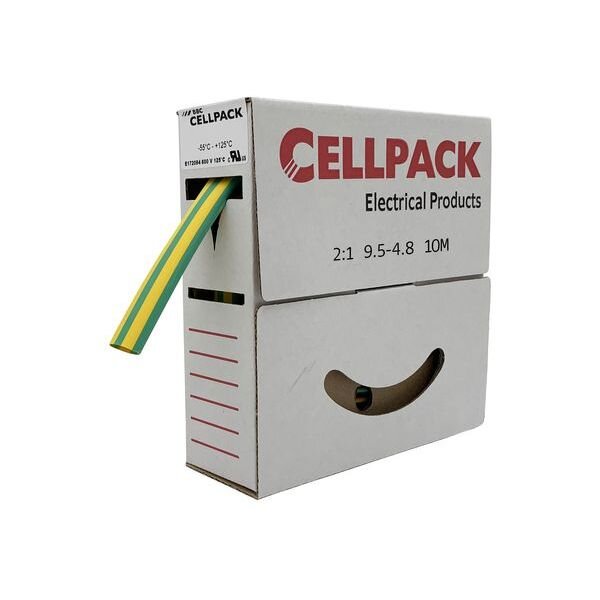 Cellpack Schrumpfschlauch-Abrollbox SB 9.5-4.8 grün/gelb 10m