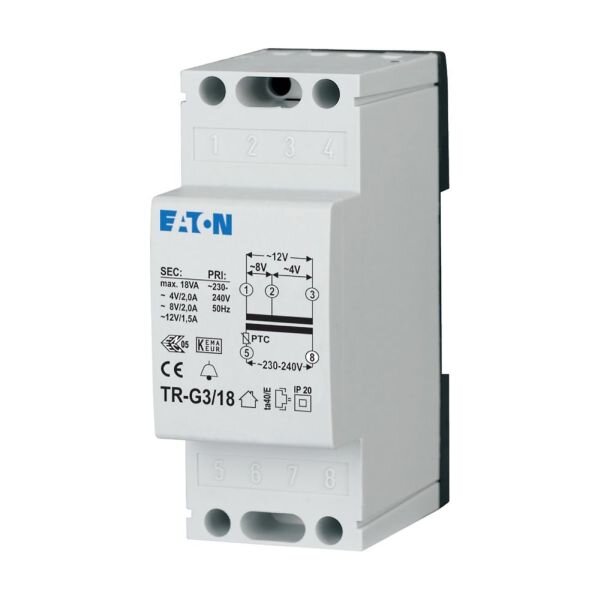 Eaton Transformator TR-G3/18 4/8/12V 50Hz  2-2-1,5A 2TE