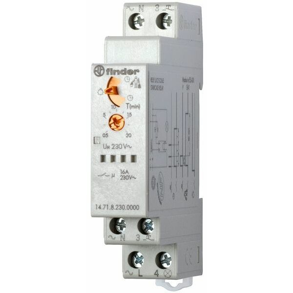 Finder Treppenhaus-Lichtautomat 1S 16A 230VAC Service-Funktion