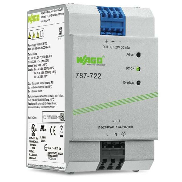 WAGO primär getaktetes Stromversorgung 787-722 ECO 24V 5A