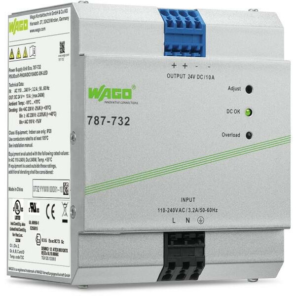 WAGO primär getaktete Stromversorgung 787-732 ECO Ausgang 24VDC 10A