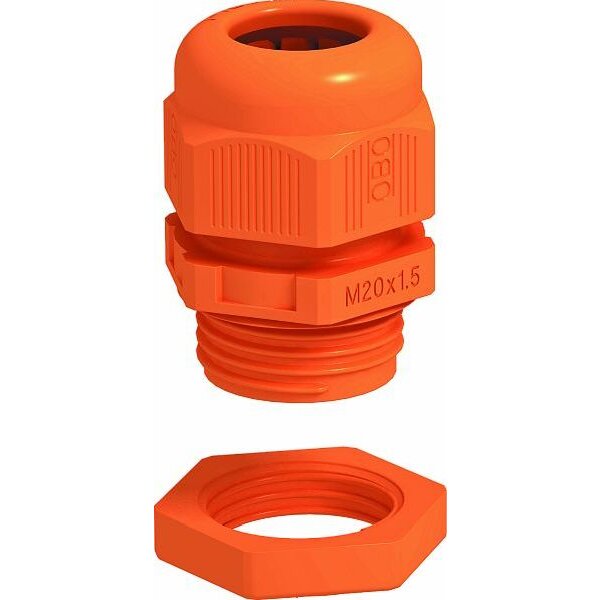 OBO Bettermann Kabelverschraubung mit Gegenmutter V-TEC VM25+ OR pastellorange