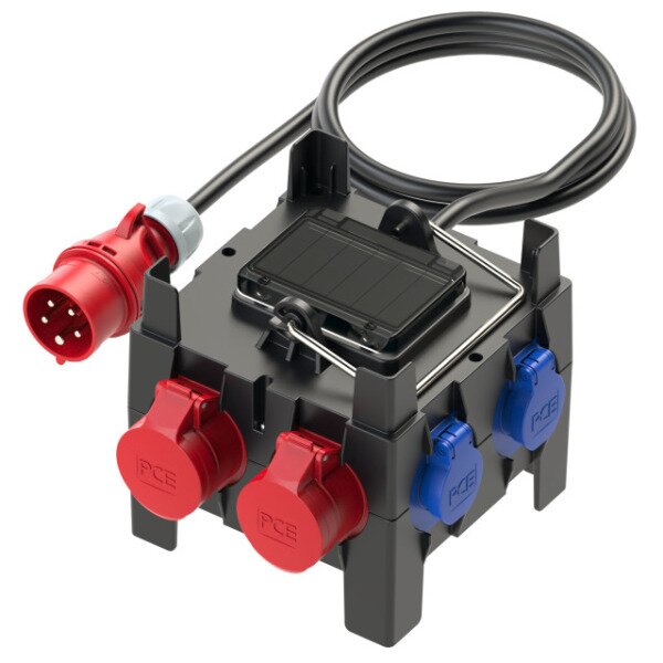 PCE Kunststoff-Mobilverteiler IP44 2xCEE 16A 5p. + 5x SSD incl. LS+Fi