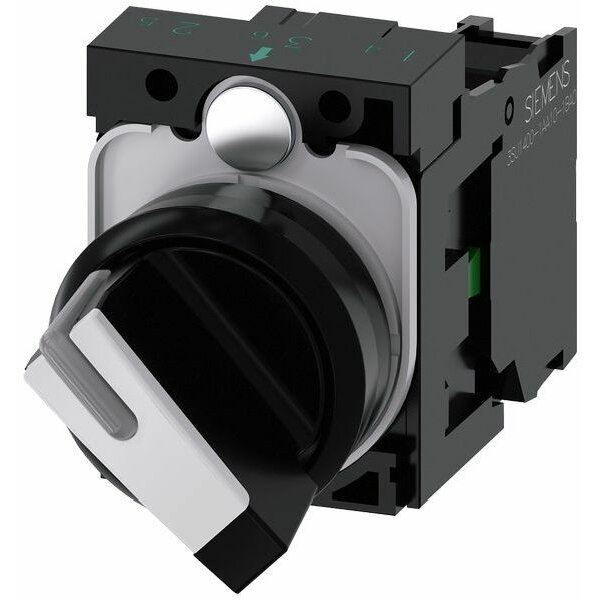 Siemens Knebelschalter beleuchtbar 22mm rund schwarz weiss