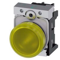 Siemens Leuchtmelder 22mm rund gelb Linse glatt