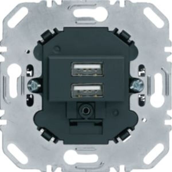 Berker USB-Ladesteckdose 260205 230V 2-f. 3.0A Tragring eckig ant