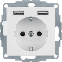 Berker Steckdose SCHUKO 48038989 USB polarweiß...