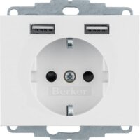 Berker Steckdose SCHUKO 48037009 USB polarweiß...