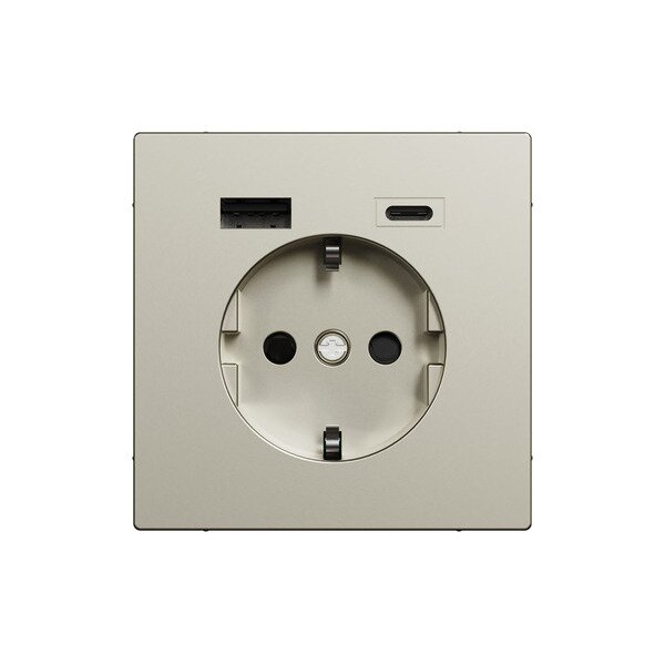 Merten Steckdose SCHUKO USB A+C 3A Edelstahl System Design