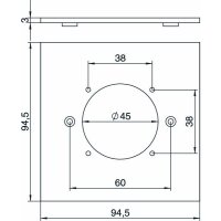 OBO Bettermann Abdeckplatte VH-P7 für 1x Steckdose 38x38mm