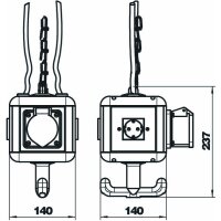 OBO Bettermann Versorgungseinheit VH4 3SD1C16 3xSCHUKO, 1xCEE16A-Steckd.