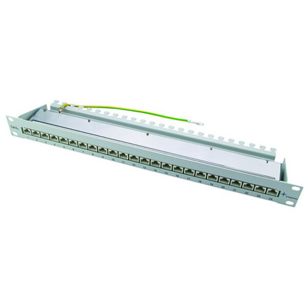 Telegärtner Patchpanel 19" Cat6A ISO geschirmt 24xRJ45 MPP24-HS 1HE RAL7035