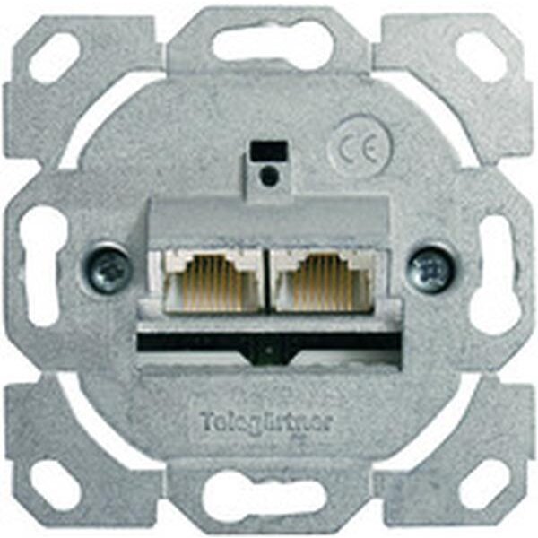 Telegärtner Datendose Cat6A ISO AMJ45 8/8 UP/0 2xRJ45 o. Zentralplatte