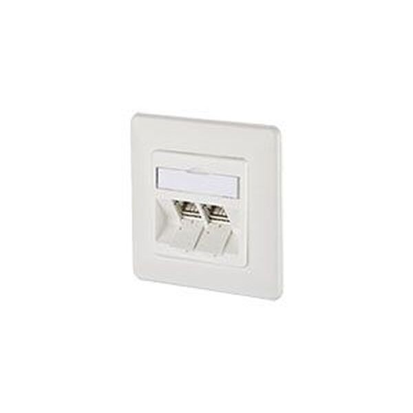 METZ DatenanschlussdoseModular 2xRJ45 Cat.6 ISO 270° UP reinweiss