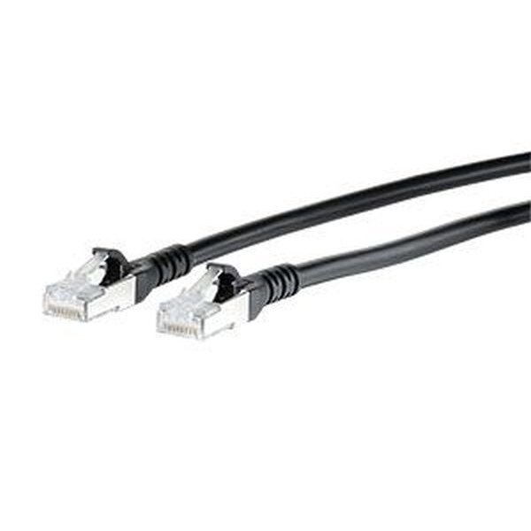 METZ Patchkabel Cat6A ISO/IEC 10G AWG26 2xRJ45 schwarz 2,0m