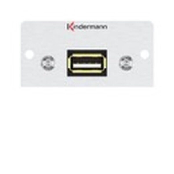 Kindermann Anschlussblende Halbblende USB 2.0 A-Buchse/A-Buchse 50x50mm