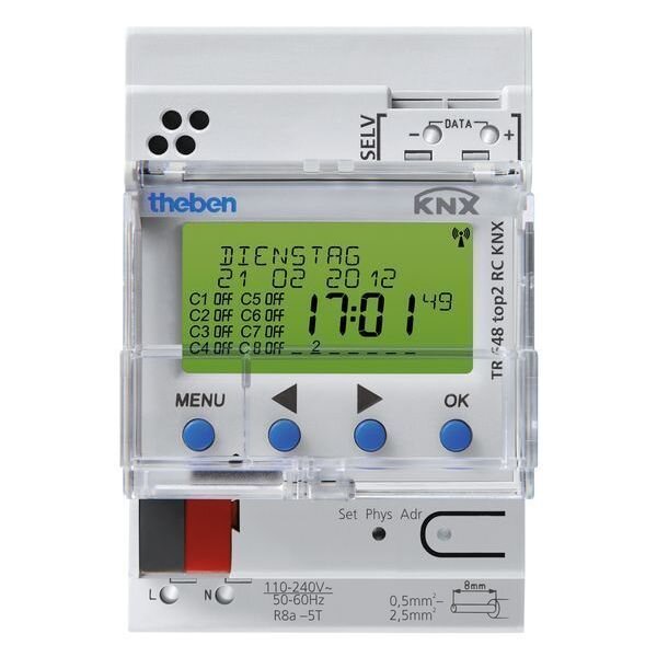 Theben Jahreszeitschaltuhr TR 648 top2 RC KNX digital 8-Kanal