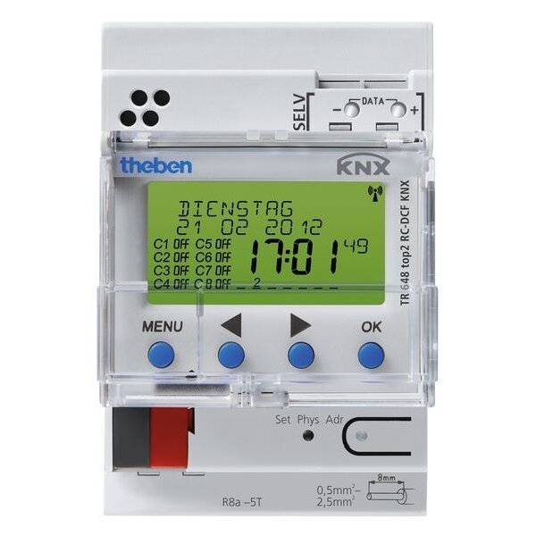 Theben Jahreszeitschaltuhr TR 648 top2 RC DCF KNX 8Kanal