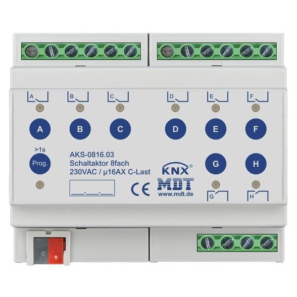 MDT Schaltaktor AKS-0816.03 8fach 16A 230VAC 6TE REG