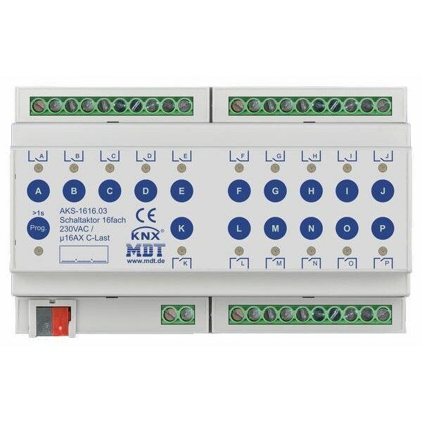 MDT Schaltaktor AKS-1616.03 16f. 16TE REG 16A 230VAC