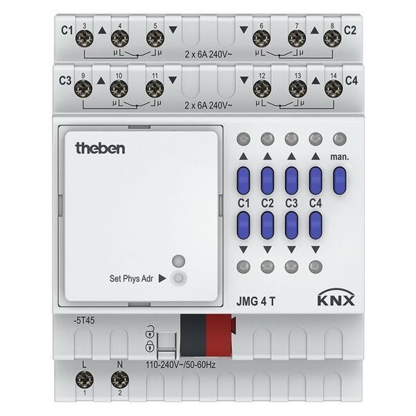 Theben MIX2-Grundmodul JMG 4 T KNX Jalousieaktor 4 Kanal