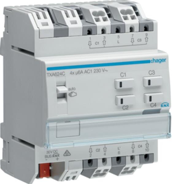 Hager Jalousieausgang TXA624C KNX easylink 4fach 230V