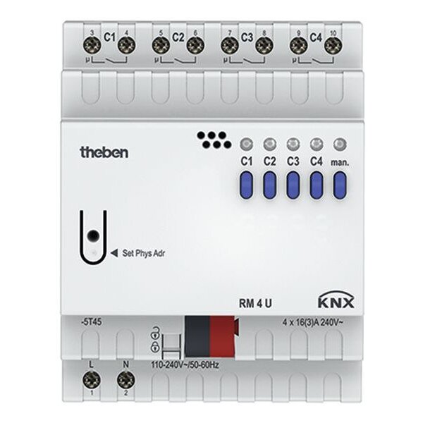 Theben Schaltaktor RM 4 U KNX FIX1-Modul 4fach