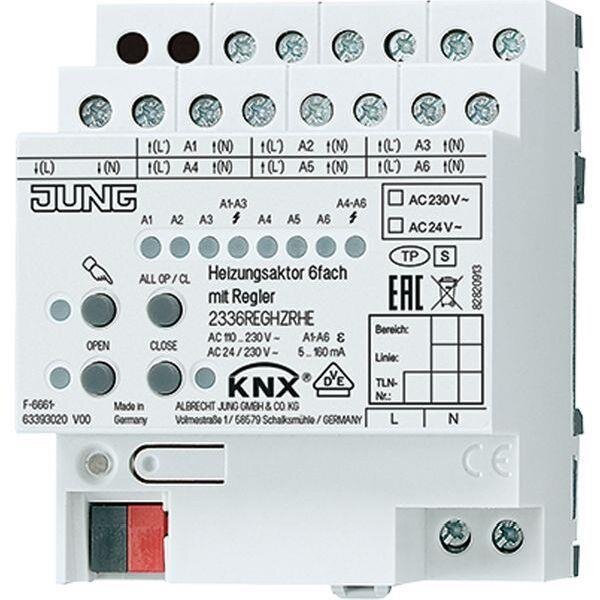 JUNG Heizungsaktor KNX 6fach mit Regler