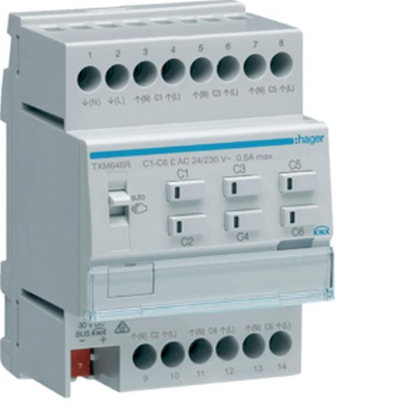 Hager Heizungsaktor TXM646R 6fach KNX easy