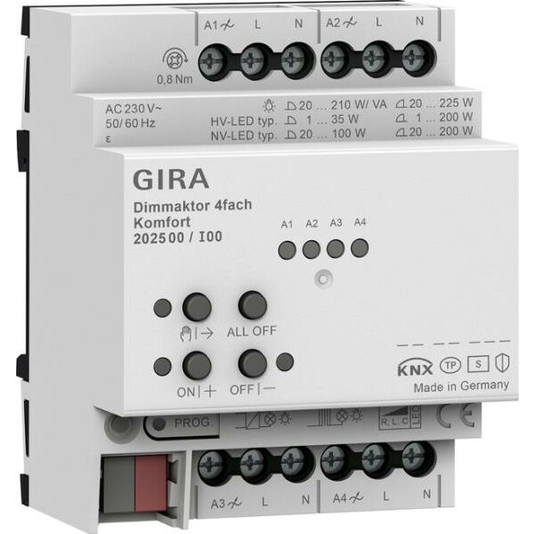 GIRA Dimmaktor 202500 4f REG Kmf KNX Secure