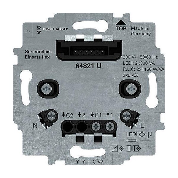 Busch-Jaeger Relaiseinsatz 64821 U flex 2-fach