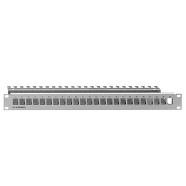 Rutenbeck Patchpanel 24-fach leer lichtgrau PP-UM A-24/1 für max. 24-Module 1HE