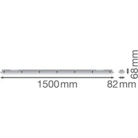 LEDV LED-Feuchtraumwannenleuchte DP EM 1500 46W 840 IP65 GY