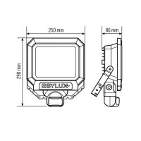 EsyLux LED-Strahler LB22 Sun AFL TR 3400 830 MD ws