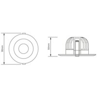 nobile LED-Deckeneinbaustrahler LB22 Spot 68 6,6W schw-ma. 830 38° IP65 680lm