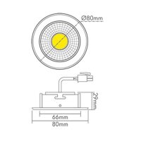 nobile LED-Deckeneinbaustrahler LB22 A 5068 T Flat chrom-matt 8W 940 38° dim