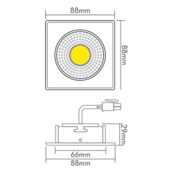 nobile LED-Deckeneinbaustrahler LB22 A 5068Q T Flat weiss-matt 8W 930 38° dim