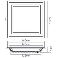 nobile LED-Einbauleuchte LB22 Glas Panel weiß 160Q...