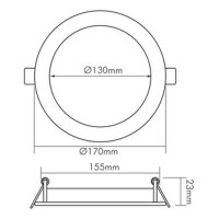 nobile LED-Einbauleuchte Panel Flat 130 R titan-matt XXW SCCT