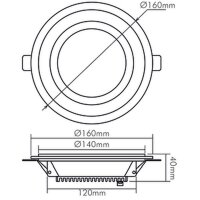 nobile LED-Einbauleuchte LB22 Glas Panel weiß 160R SCCT