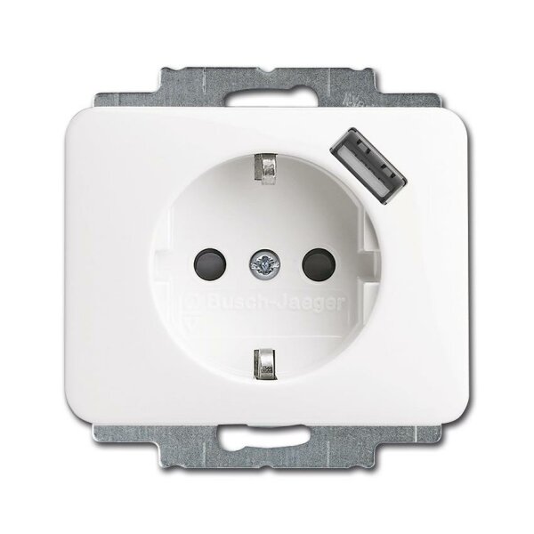 Busch-Jaeger USB-Steckdose SCHUKO 20 EUCBUSB-24G studioweiß