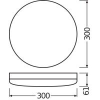 LEDV LED-Wand- / Deckenleuchte LB22 Sf Compact 300 24W 3000K Ik10 IP65