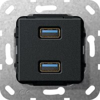 GIRA Einsatz USB 568410 USB 3.0A 2fach Kup schwarz m