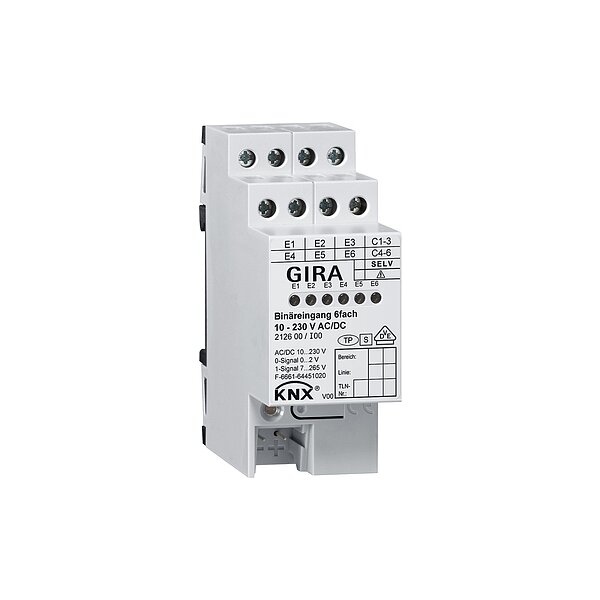 GIRA Binäreingang 212600 6fach 10-230V AC/DC REG KNX