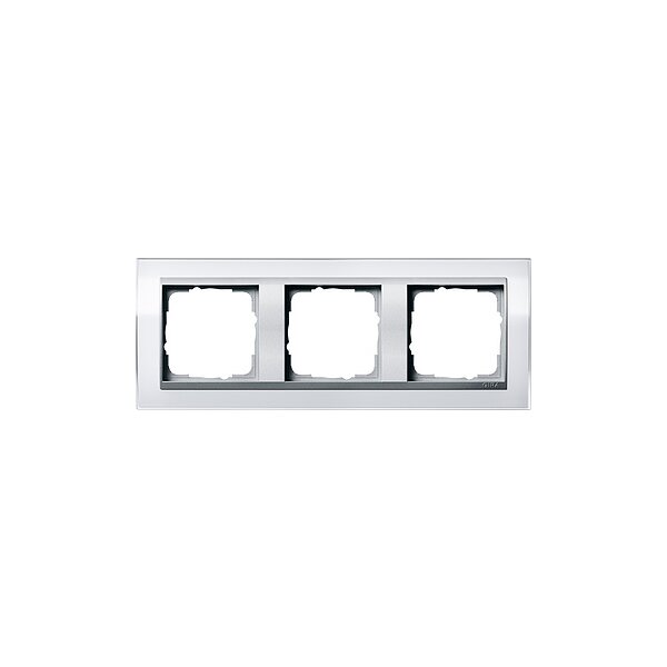 GIRA Rahmen 0213726 3fach + ZR Alu Event Klar weiss