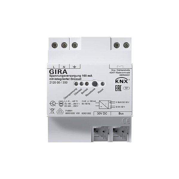 GIRA Spannungsversorgung 212000 KNX/REG 160mA Drossel