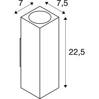 SLV Wandleuchte THEO UP-DOWN OUT eckig ant GU10 2x35W