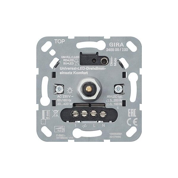 GIRA Uni-LED-Drehdimmeinsatz 245500 Komfort